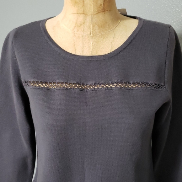 LOFT gray dressy crewneck sweater - Picture 4 of 8